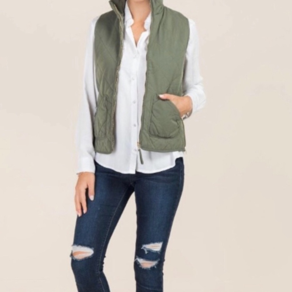 Miami Olive Green Puffer Vest Size Medium